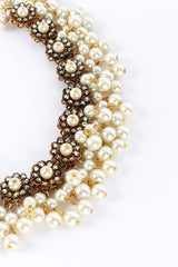 Vintage Rhinestone & Pearl Cluster Choker Necklace detail @RECESS LA