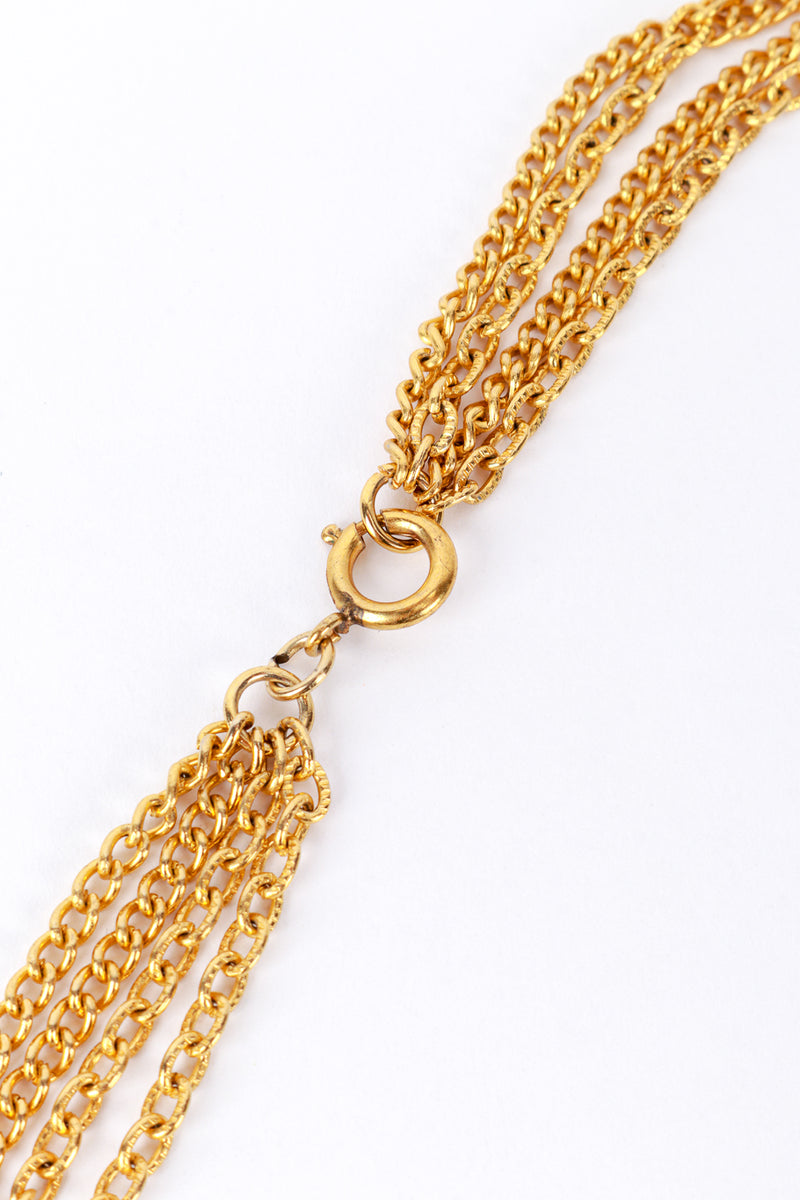 Goldette Seashell & Pearl Ladder Necklace clasp @RECESS LA