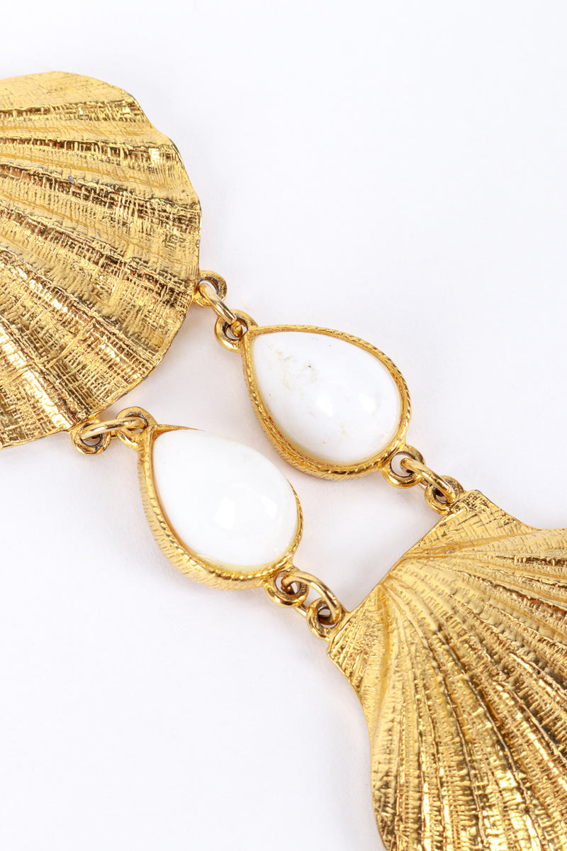 Goldette Seashell & Pearl Ladder Necklace light wear @RECESS LA