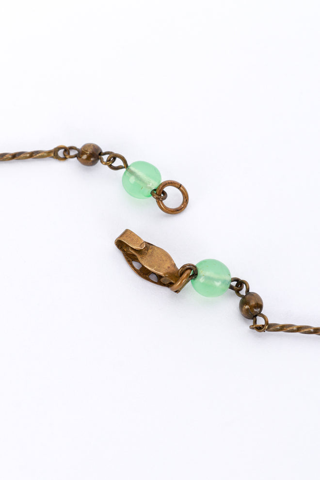 Vintage Czech Glass Beaded Filigree Necklace clasp detail @recess la