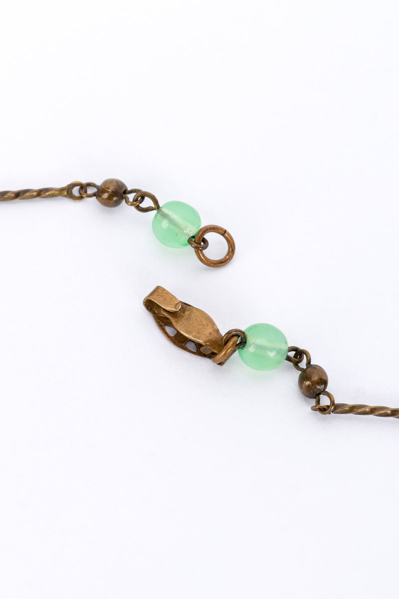 Vintage Czech Glass Beaded Filigree Necklace clasp detail @recess la