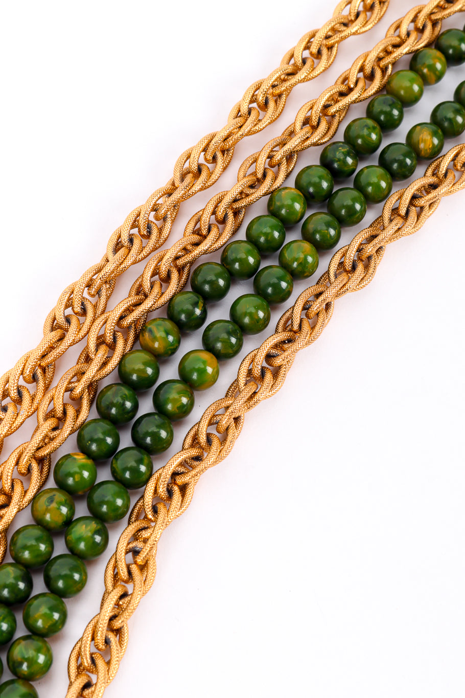 Vintage Bakelite Beaded Chain Necklace bead and chain closeup @recessla