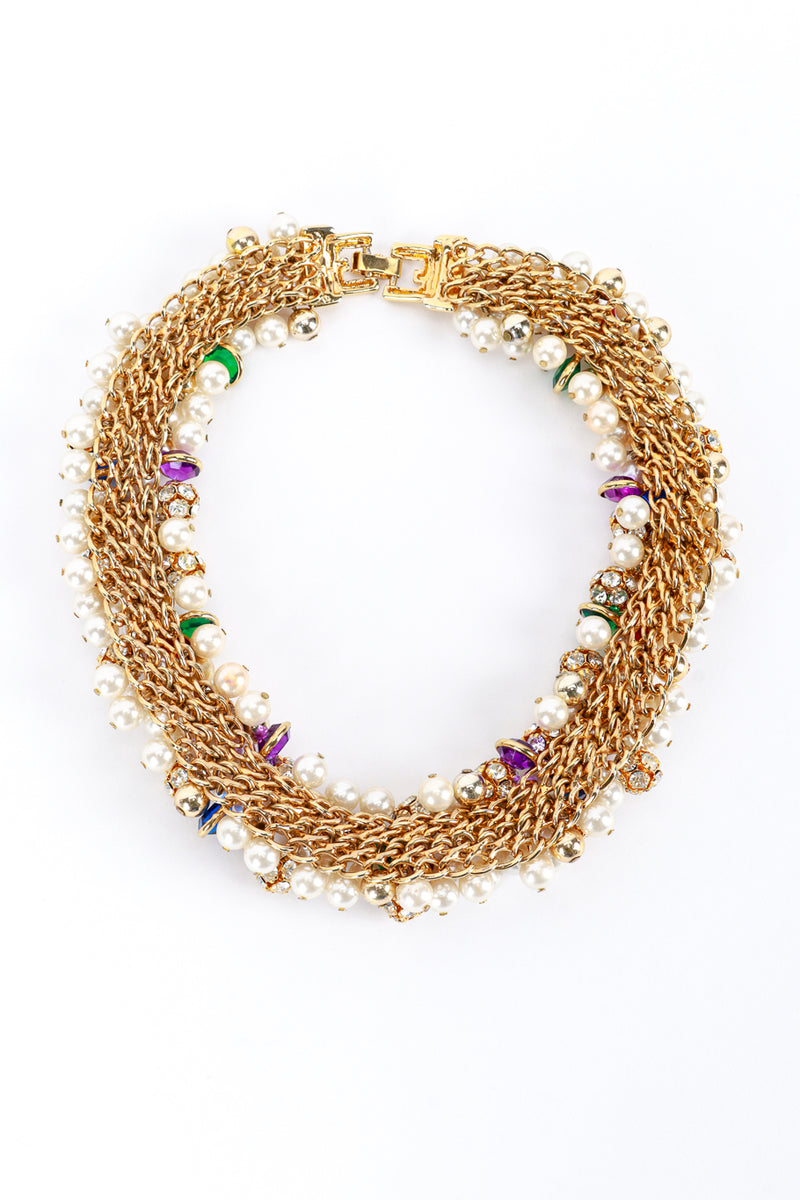 Pearl & Crystal Collar Necklace reverse @RECESS LA