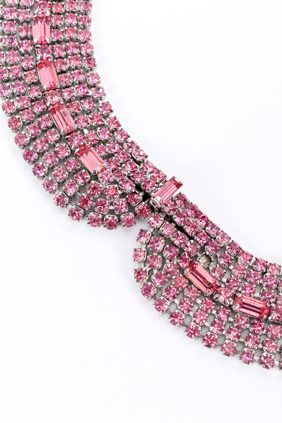 Vintage Crystal Collar Necklace rounded edge closeup @recess la