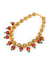 Vintage Deanna Hamro Cabochon Bauble Necklace front @recess la