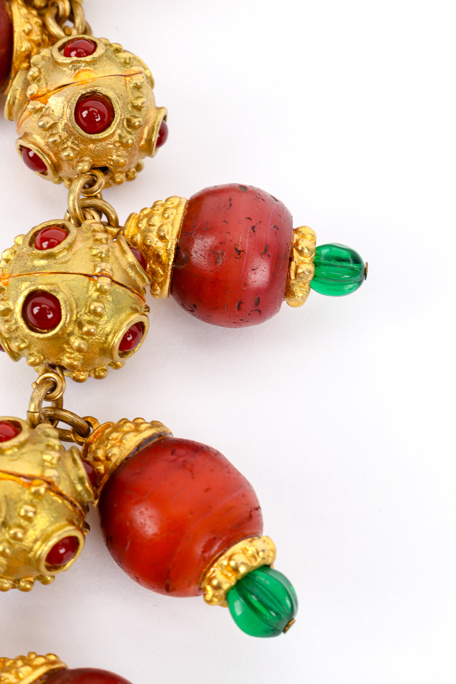 Vintage Deanna Hamro Cabochon Bauble Necklace bead closeup @recess la