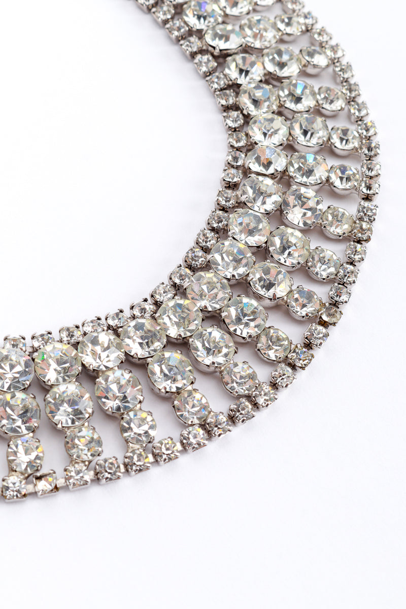 Vintage Rhinestone Bib Collar Necklace crystal closeup @recess la