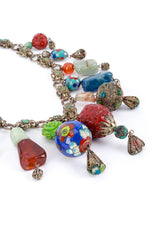 Bead Drop Charm Collar Necklace beads close @Recess LA