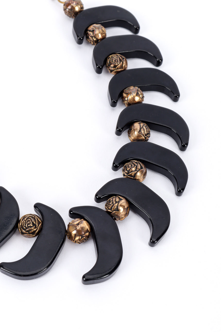 Vintage Crescent Bead Collar Necklace bead closeup @recessla