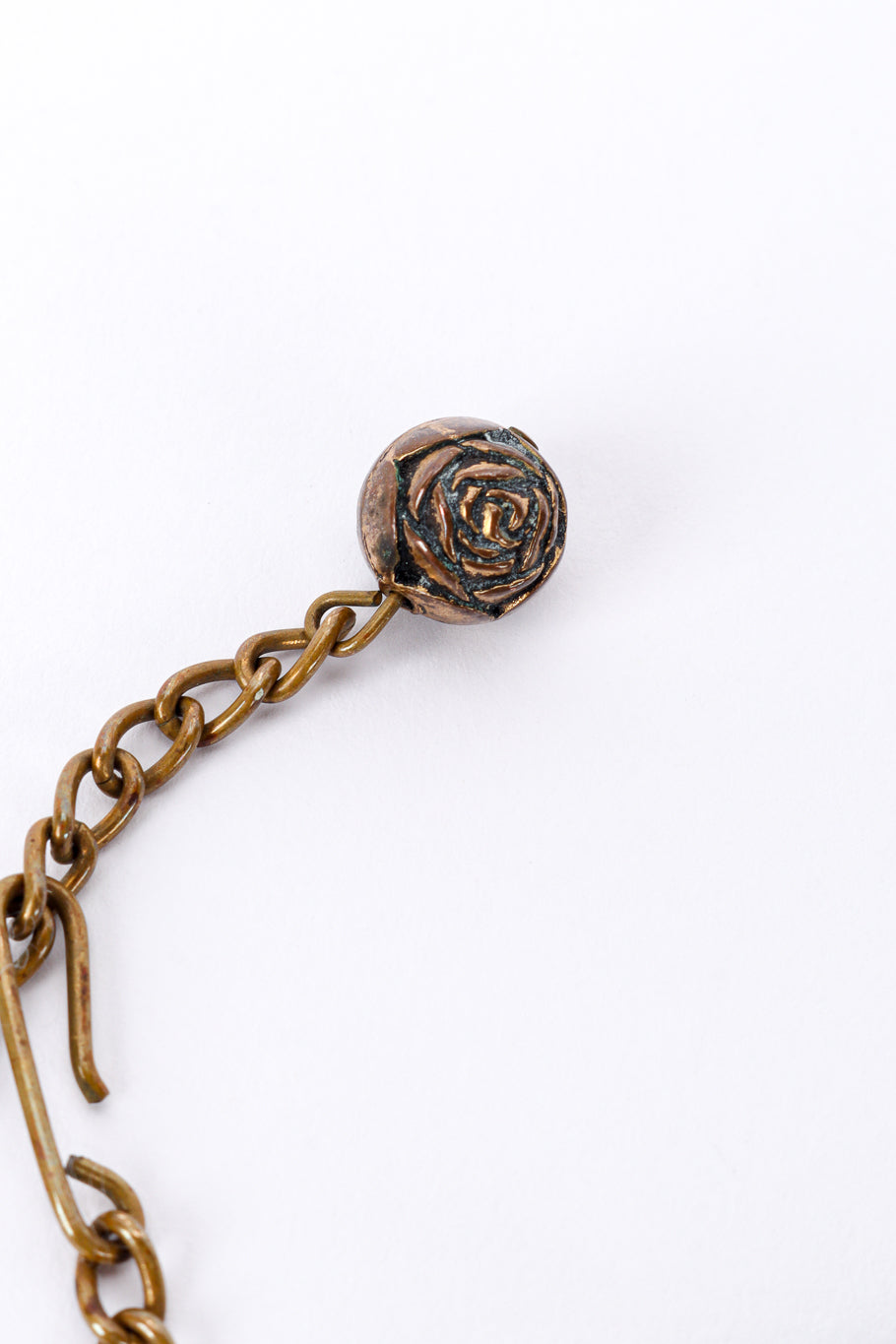 Vintage Crescent Bead Collar Necklace rose end bead @recessla