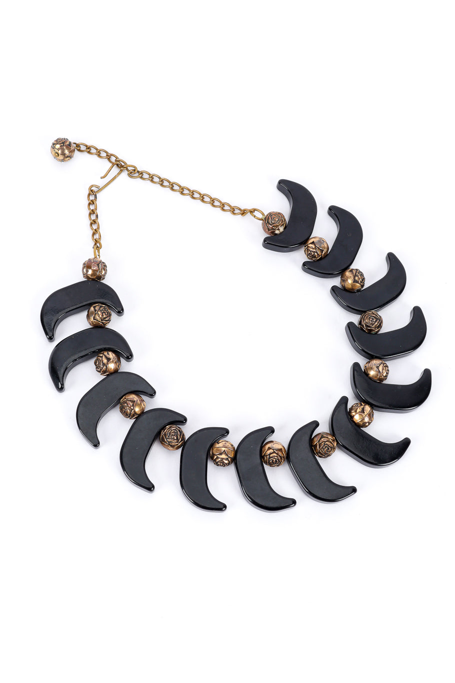 Vintage Crescent Bead Collar Necklace front @recessla