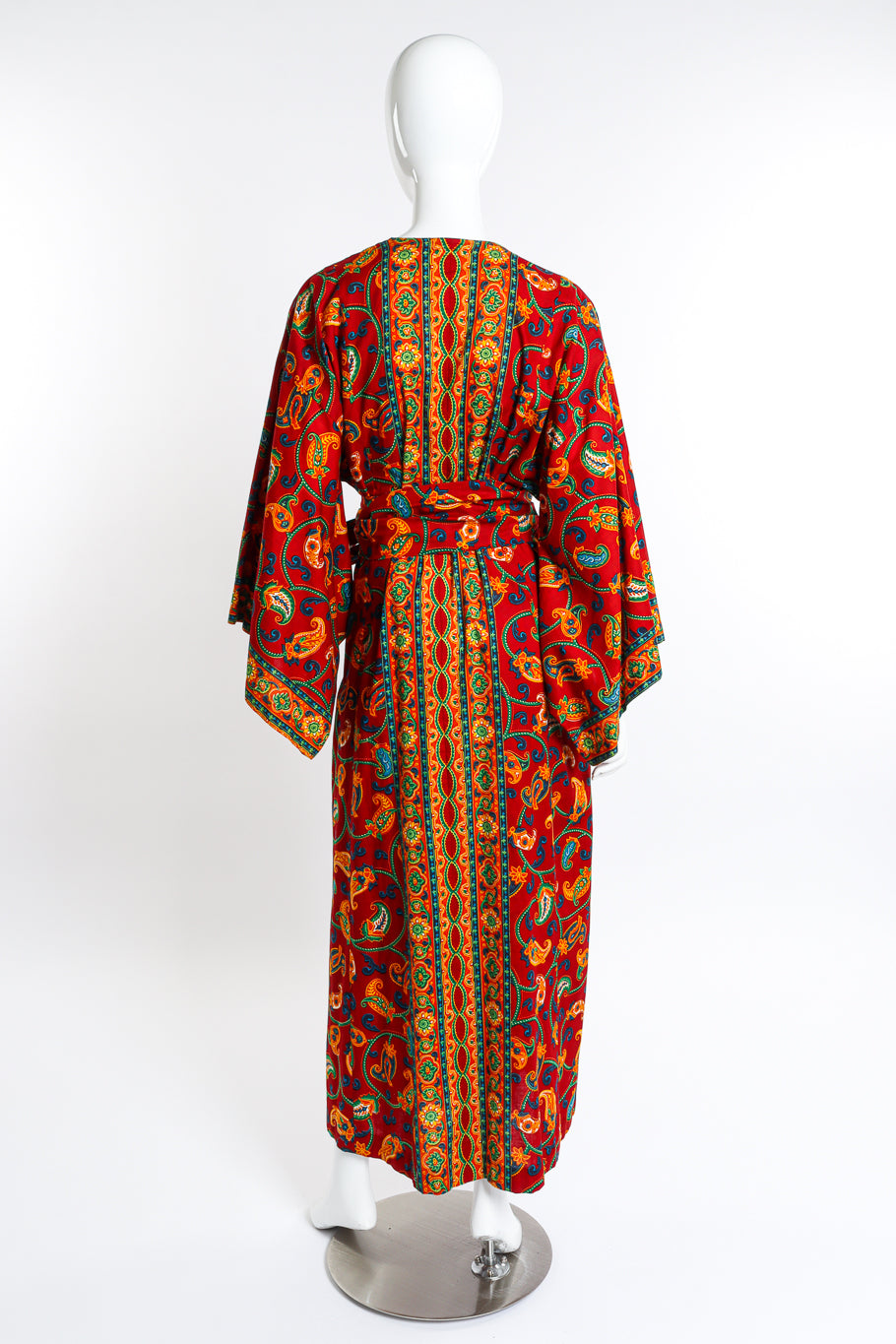 Vintage Neiman Marcus Floral Paisley Kimono Robe back on mannequin @recess la