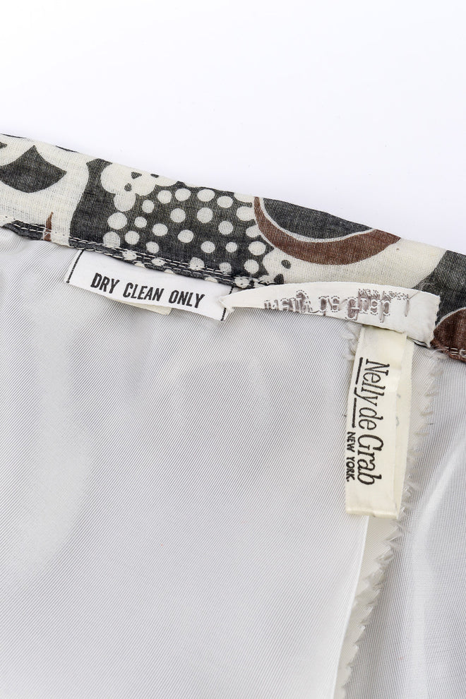 Vintage Nelly de Grab Abstract Dot Print Blouse & Skirt Set skirt label closeup @Recessla