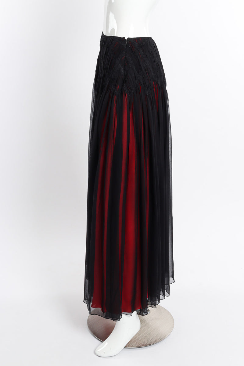 Vintage Neil Bieff Pleated Chiffon Skirt side on mannequin @recessla