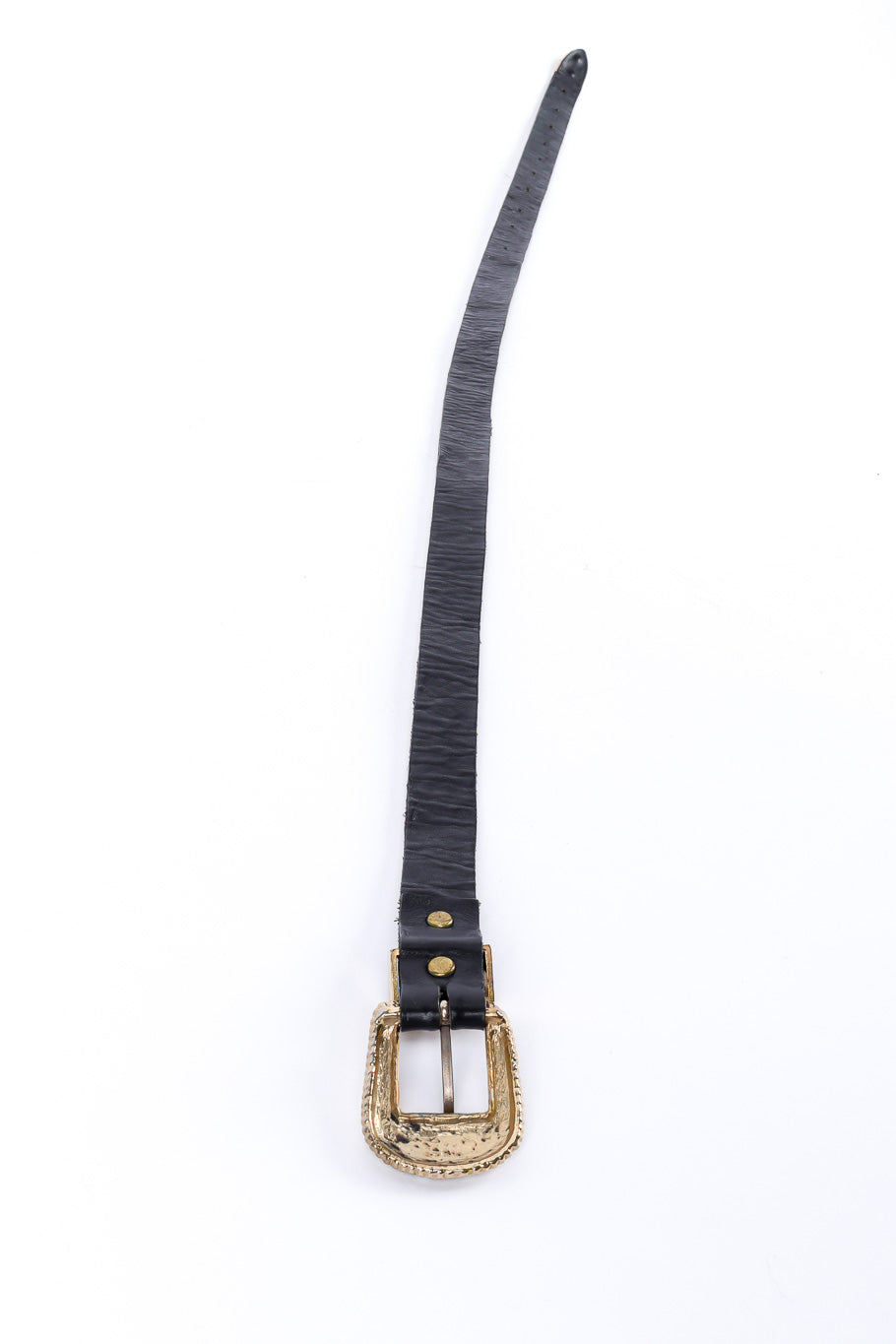 Crystal studded belt flat lay long underside leather @recessla