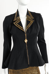 Vintage Disc Stud Jacket & Skirt Set on mannequin jacket front close @recessla