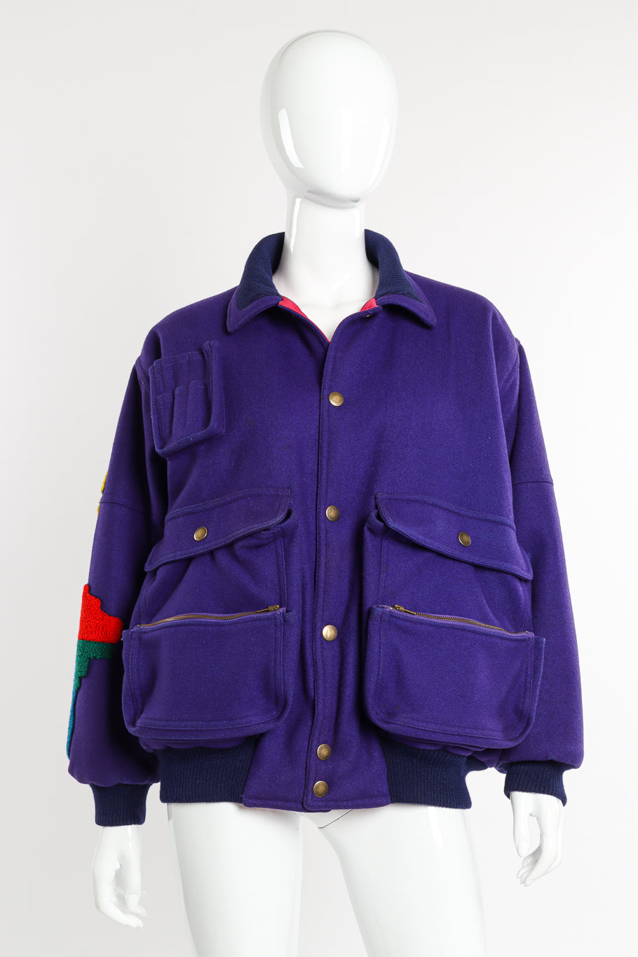 Vintage Nobuo Ikeda World Patch Jacket front on mannequin @recessla