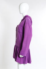 Vintage Norma Kamali Hooded Terry Dress side on mannequin @recess la