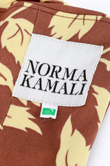 Vintage Norma Kamali High Waist Leaf Pant label @recess la