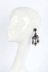 Oscar de la Renta Arabesque Crystal Chandelier Earrings on mannequin @recess la