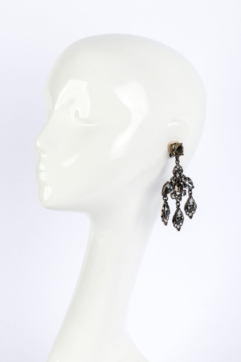 Oscar de la Renta Arabesque Crystal Chandelier Earrings on mannequin @recess la