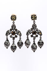 Oscar de la Renta Arabesque Crystal Chandelier Earrings front @recess la