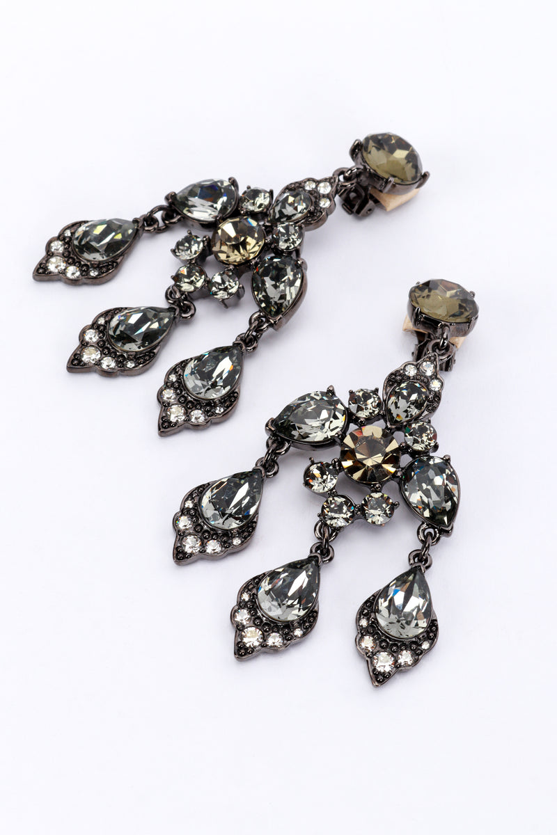 Oscar de la Renta Arabesque Crystal Chandelier Earrings detail @recess la