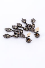 Oscar de la Renta Arabesque Crystal Chandelier Earrings back clips open @recess la