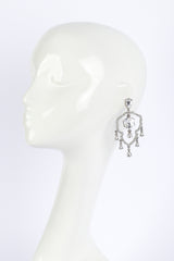 Oscar de la Renta Crystal Frame Chandelier Earrings on mannequin @recess la