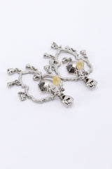 Oscar de la Renta Crystal Frame Chandelier Earrings back clips open @recess la