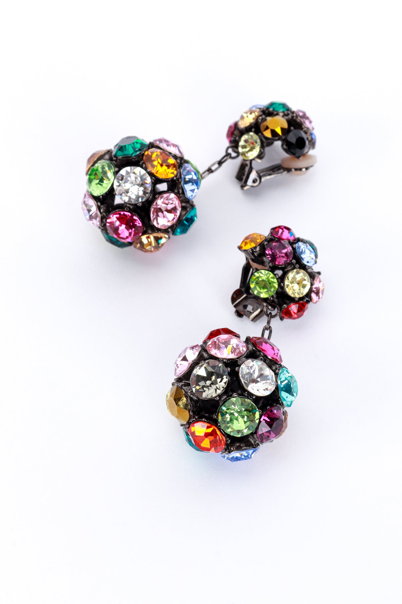 Oscar de la Renta Rainbow Disco Ball Drop Earrings detail @recess la