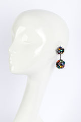 Oscar de la Renta Rainbow Disco Ball Drop Earrings on mannequin @recess la