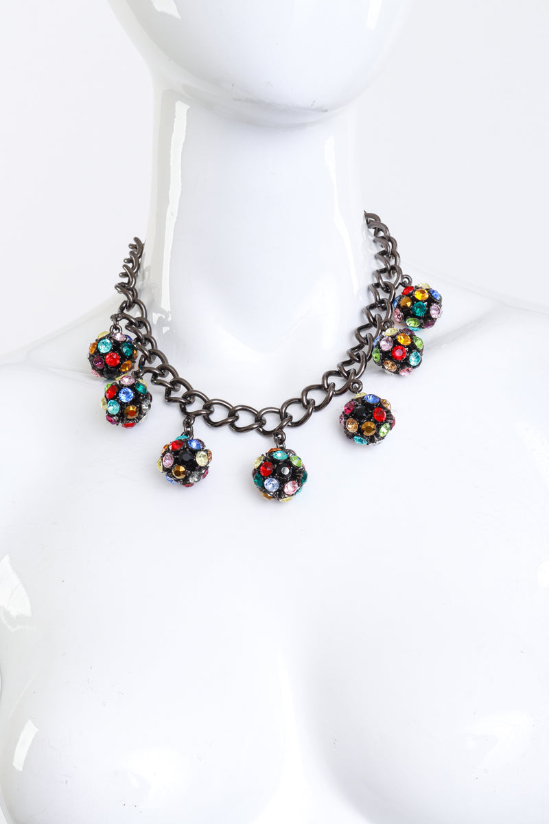 Oscar de la Renta Rainbow Disco Ball Necklace on mannequin @recess la