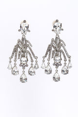 Oscar de la Renta Crystal Plume Chandelier Earrings @recess la