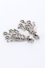 Oscar de la Renta Crystal Plume Chandelier Earrings back clips open @recess la