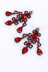 Oscar de la Renta Crystal Bow Chandelier Earrings detail @recess la