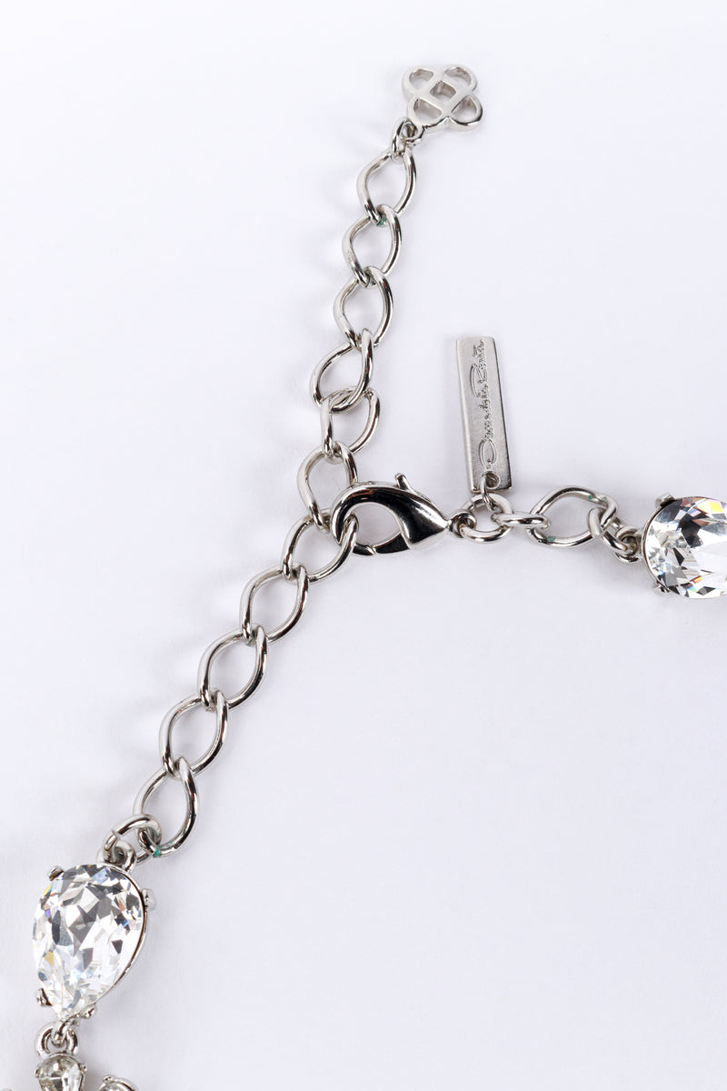 Oscar de la Renta Crystal Flower Collar Necklace clasp @recess la