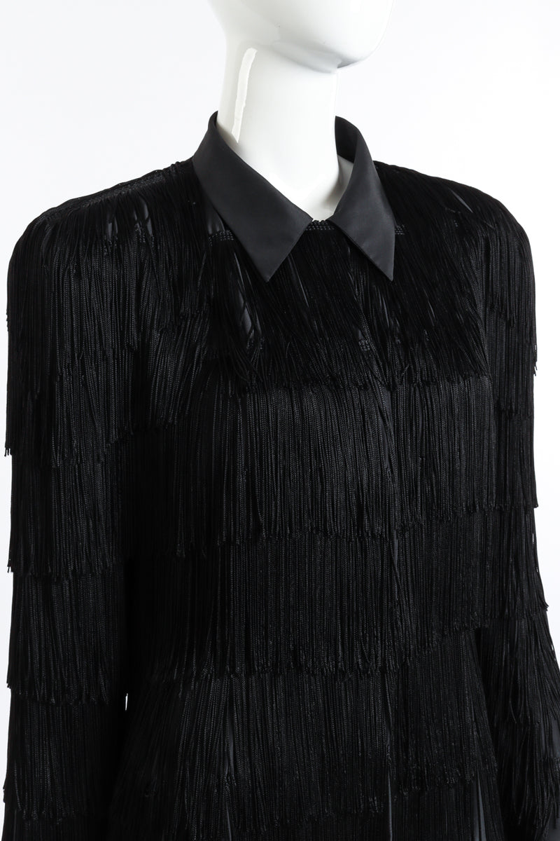 Norma Kamali Fringed Shirt Jacket detail mannequin @RECESS LA