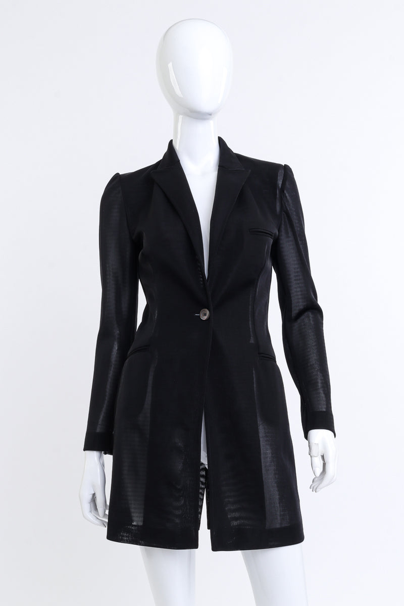Vintage Ozbek Sheer Mesh Longline Jacket Recess Vintage Ozbek Sheer Mesh Longline Jacket Recess
