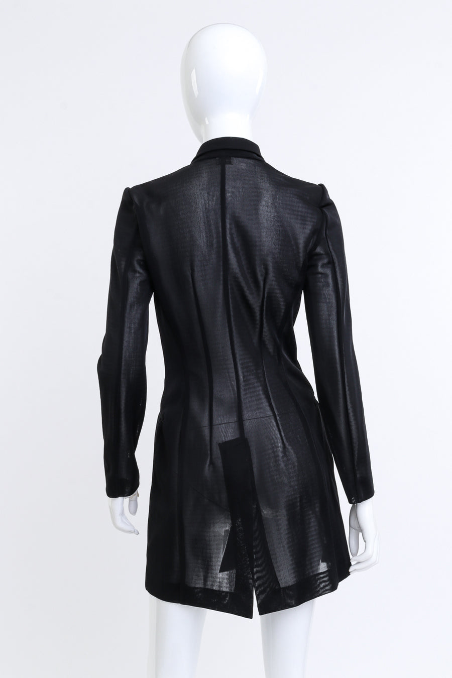 テーラードジャケット Ameri VINTAGE - sheer  MATOI JACKET (black) Vintage Ozbek Sheer Mesh Longline Jacket – Recess