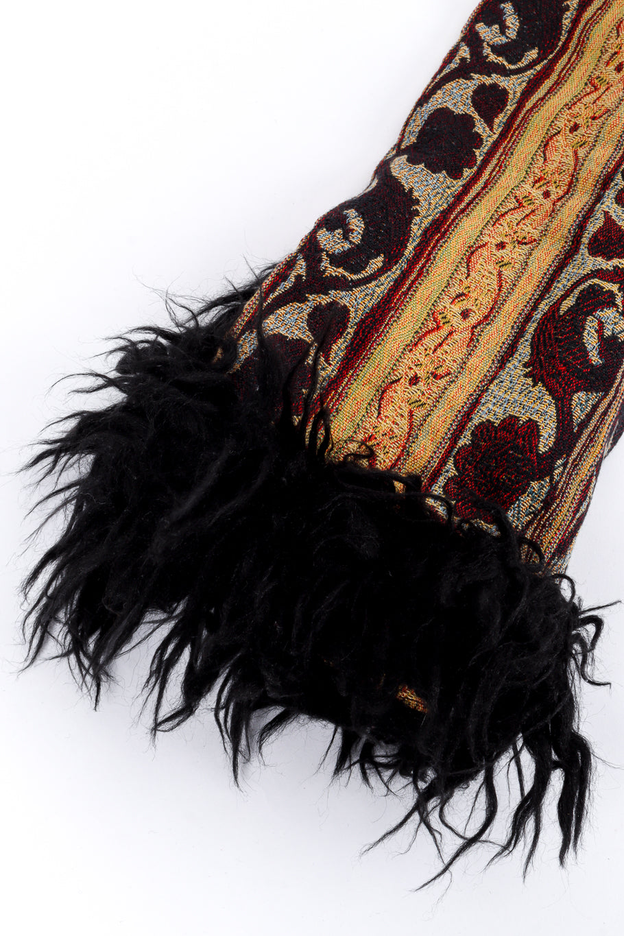 Vintage Ozbek Fur Trim Tapestry Coat sleeve closeup @recess la