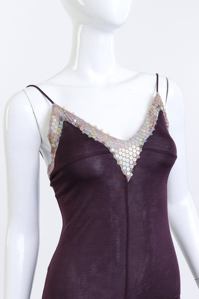Ozbek Sequin Slip Dress front @RECESS LA