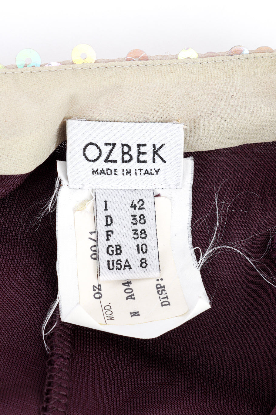 Ozbek Sequin Slip Dress label @RECESS LA