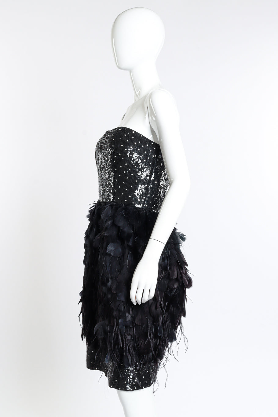 Oscar de la Rent 2009 F/W Feather Dress side on mannequin @RECESS LA