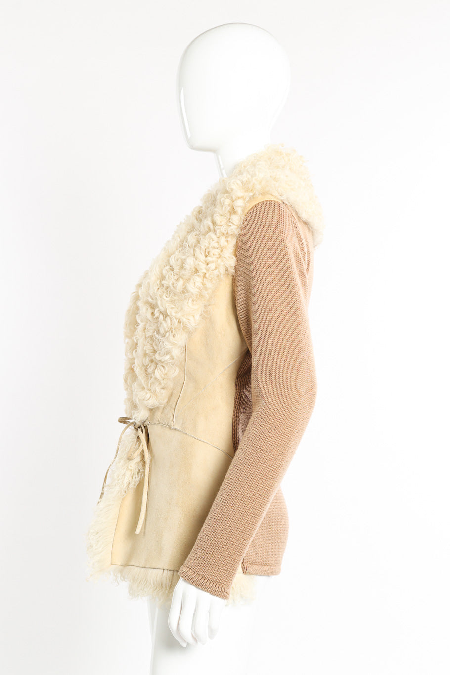 Lambsuede & Wool Knit Jacket by Oscar de la Renta on mannequin side @recessla