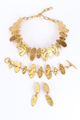 Vintage Biche de Bere Hammered Oval Necklace, Bracelet & Earrings Set @recess la