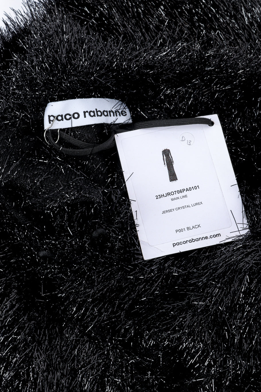 Paco Rabanne 2023 F/W Tinsel Long Sleeve Maxi Dress tag details @recess la