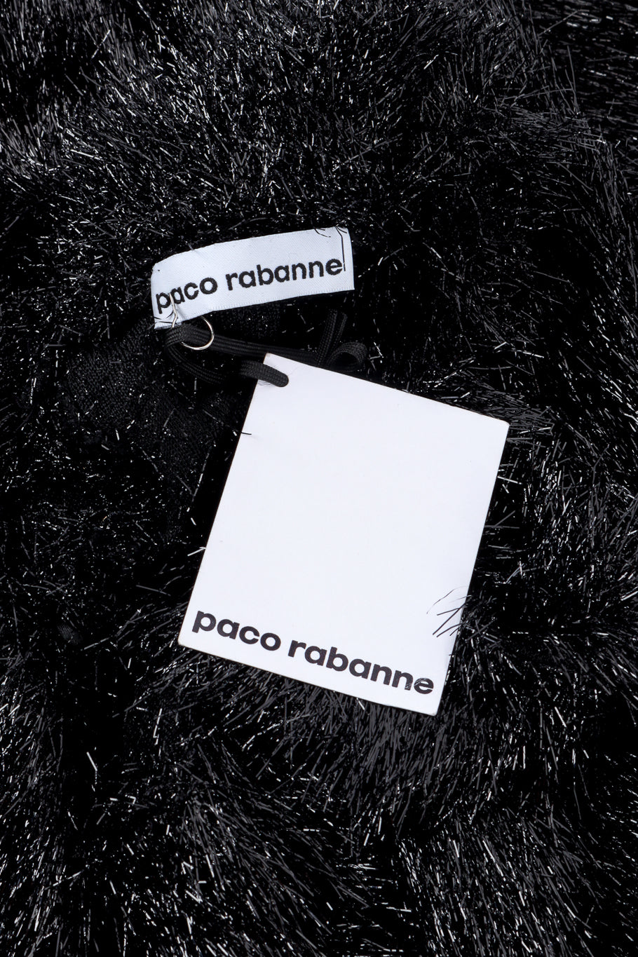 Paco Rabanne 2023 F/W Tinsel Long Sleeve Maxi Dress signature label and tag @recess la