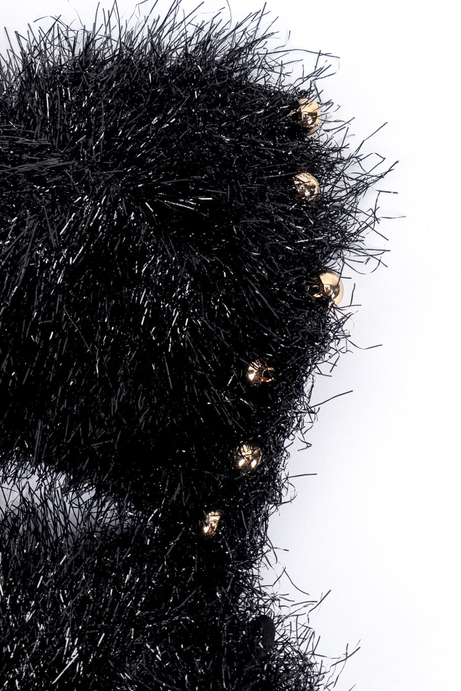 Paco Rabanne 2023 F/W Tinsel Long Sleeve Maxi Dress button closeup @recess la