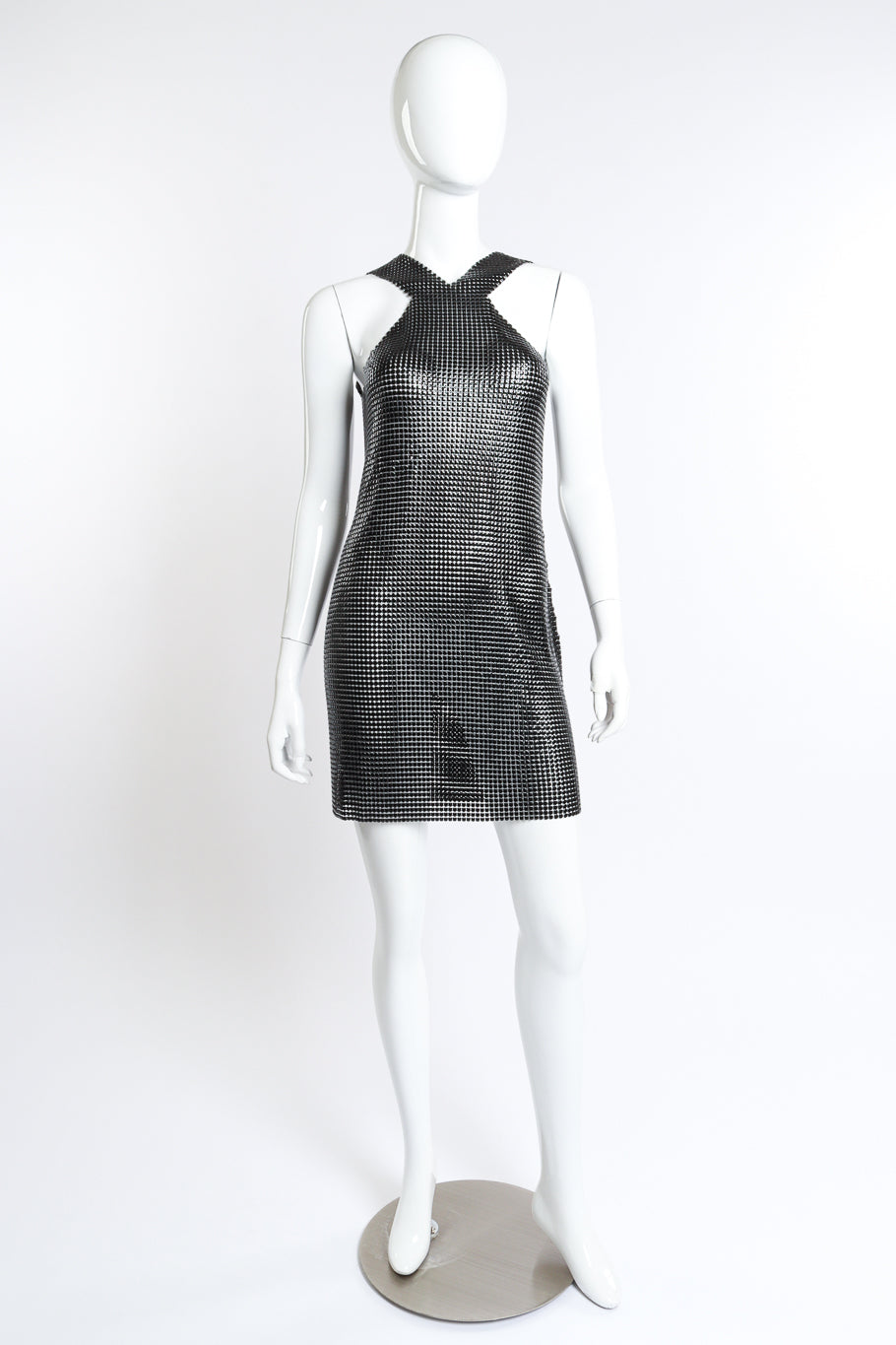 Paco Rabanne Racer Front Chainmail Dress front on mannequin @recess la